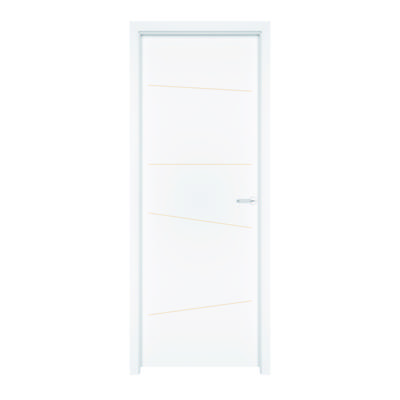 Bloc-porte alvéolaire NOVA gravé à peindre à recouvrement Hui.74 mm - 204 x 83 cm - Gedimat - ATELIER