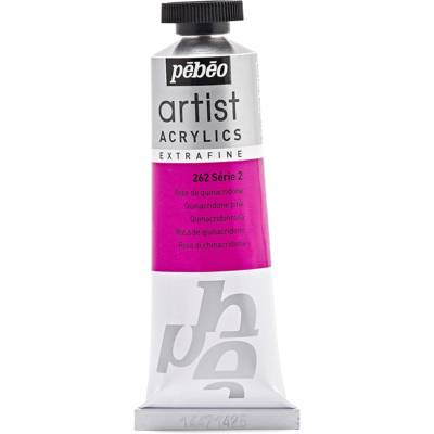 Tube 37 ml Peinture Artist Acrylics Extra fine ROSE QUINACRI - PÉBÉO