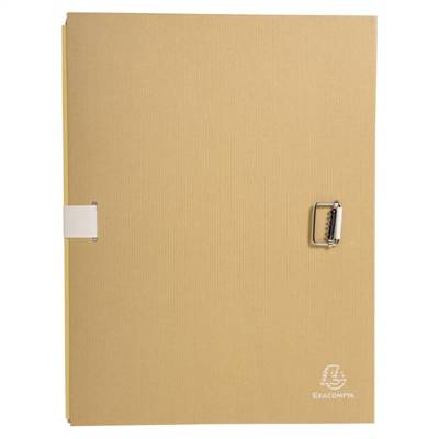 Chemise à dos extensible, papier kraft. gris beige fermeture par sangle - EXACOMPTA