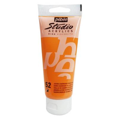 Peinture Studio Acrylique Tube Jaune Cadmium Foncé Imitation 100 ml - PÉBÉO