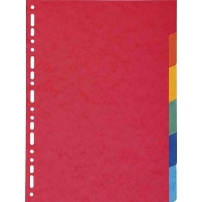 Jeu de 6 intercalaires carton 220g recyclé A4 multicolore
