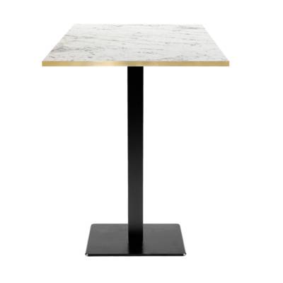 Mange-debout pied noir 60x60cm calacatta chants laiton - intérieur - RestooTab