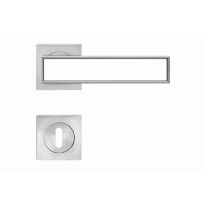 Ensemble béquille Torino sur rosace R53QY KARCHER DESIGN Nickel satiné - Clé L - R53QY-BB-060 - KARCHERDESIGN