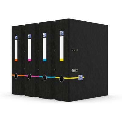 Classeur à levier Big File étudiant A4 dos 80 mm Noir Bande Colorée aléatoire