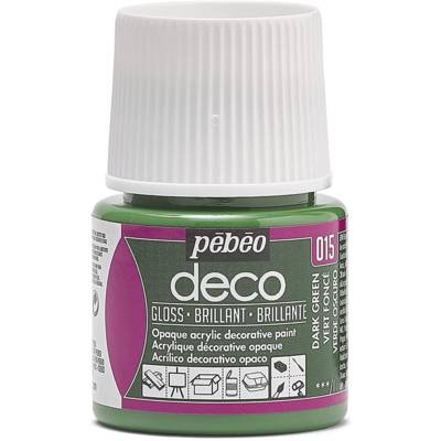 Flacon 45ml Peinture Deco Acrylique Brillante VERT FONCE - PÉBÉO