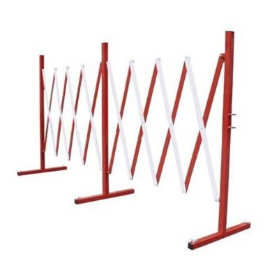 Barrière extensible rouge et blanc VISO - acier - rouge et blanc - 400  x 94 mm - BAR4000 - Maxoutil