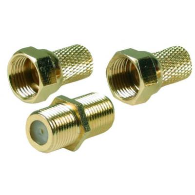 Fiche F + adaptateur connectique or - lot de 2 pièces - Gedimat