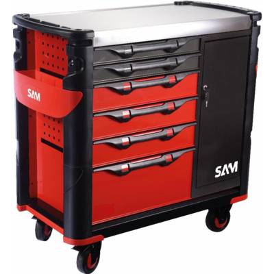 Servante extra large XXL 6 tiroirs SAM OUTILLAGE  avec armoire et plateau inox - 416-AXE - Maxoutil