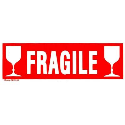 Paquet 100 étiquettes Fragile + Verres 60 x 190 mm