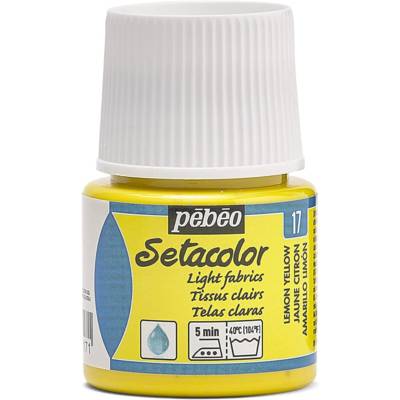 Flacon 45 ml Peinture Setacolor pour tissus clairs JAUNE CITRO