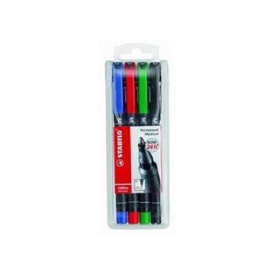 Pochette de 4 Feutres pour Transparent OHPen Permanent Pointe médium - STABILO