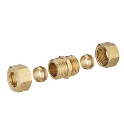 Jonction laiton bicone égale pour tube cuivre NOYON & THIEBAULT - Ø 14 mm - 414-14L1 - Maxoutil