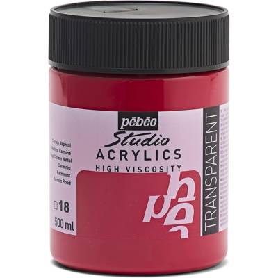 Flacon 500ml Peinture Studio Acrylics Haute Viscosité CARMIN NAPH - PÉBÉO