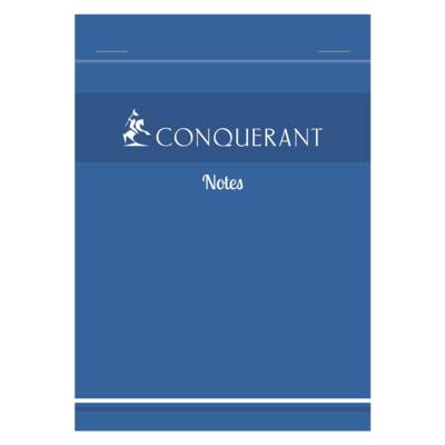 Bloc notes 14,8 x 21cm 60g 100 feuilles quadrillé 5x5 blanc - CONQUÉRANT
