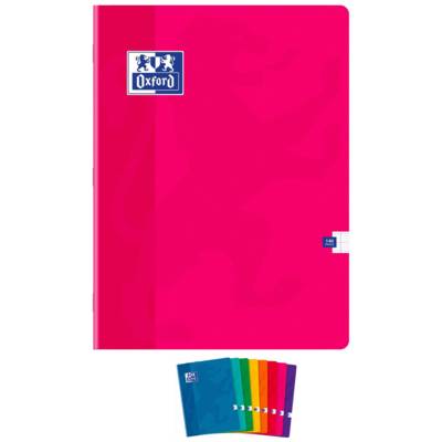 Cahier Piqué 24X32 cm grands carreaux 90g 140p coloris aléatoires - OXFORD