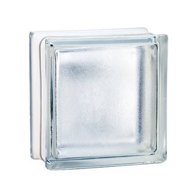 Brique de verre 198 satinée incolore - 19 x 19 x 8 cm - Gedimat