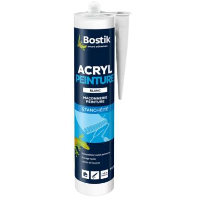 Mastic d'étanchéité ACRYL PEINTURE - cartouche de 310ml - Gedimat - BOSTIK