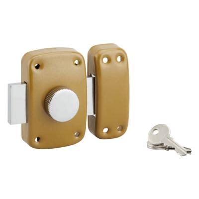 Verrou EMBOUTI à bouton et cylindre 3 clés 45mm - Gedimat - THIRARD