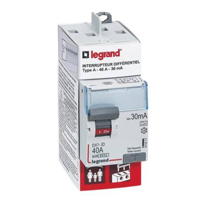 Interrupteur différentiel bipolaire type A 30mA 40A - Gedimat - LEGRAND