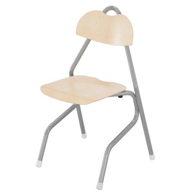 Chaise TEMPO assise et dossier bois Blueprotech® piètement aluminium époxy - T6 - Gris RAL 9007 - Mobidecor