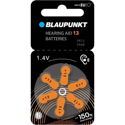 Pack 6 Piles Auditives PR13 Zinc Air Idéal ITE et contour d'oreille (BTE)