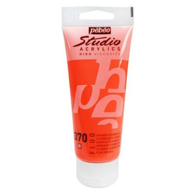 Peinture Studio Acrylique Tube Orange Fluorescent 100 ml - PÉBÉO