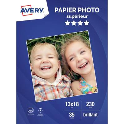 35 feuilles de papier photo brillant 13x18 230 g/m²