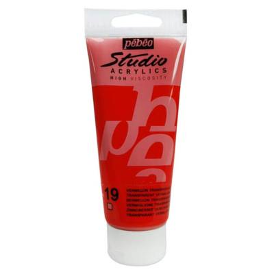 Peinture Studio Acrylique Tube Vermillon Transparent 100 ml