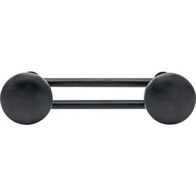 Patère rond fixe acier noir mat 2 têtes - 245 mm - Gedimat - NORAIL