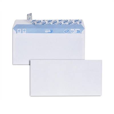 Paquet de 100 enveloppes blanches DL 110x220 80 g bande de protection