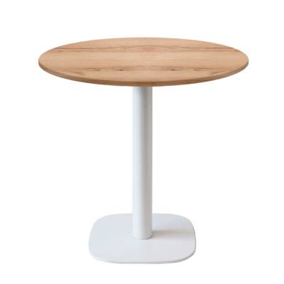 Table pied blanc Ø70cm chene delano - intérieur - RestooTab