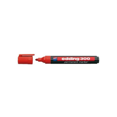 Marqueur permanent E 300, pointe ogive, rouge - Edding