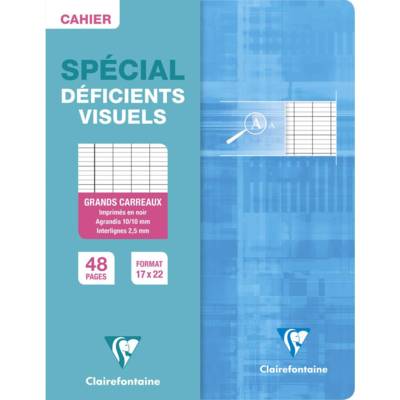 Cahier piqué déficients visuels 17x22 48p séyès agrandi Coloris Aléatoire - CLAIREFONTAINE