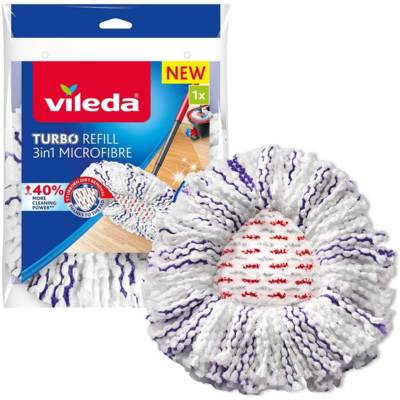 Recharge Turbo 3 en 1 convient à tous systèmes d'essorage rotatifs Vileda