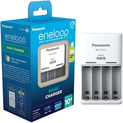 Eneloop Chargeur Basic BQ-CC51E Pour 2 ou 4 Piles AA/AAA (Sans Piles)
