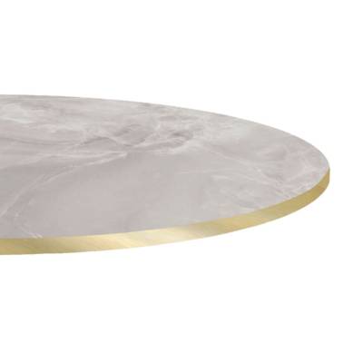 Plateau de table rond Marbre Perla & laiton - RestooTab