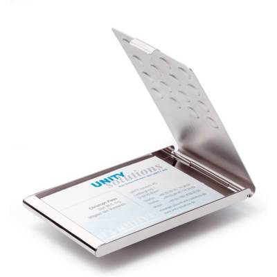 Boîtier Etui pour 15 Cartes de Visite Format Maxi 90 x 55 mm Métal Chromé - DURABLE