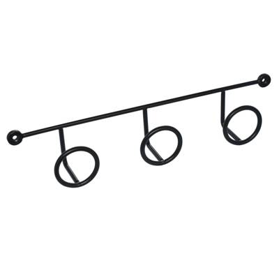 Patère filaire ring 3 têtes en acier noir - 385 mm - Gedimat - NORAIL