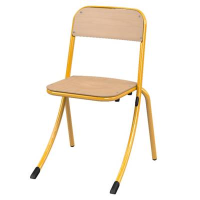 Chaise TRÉVISE AST assise et dossier bois Blueprotech® piètement époxy - T6 - Rouge RAL 3000 - Mobidecor