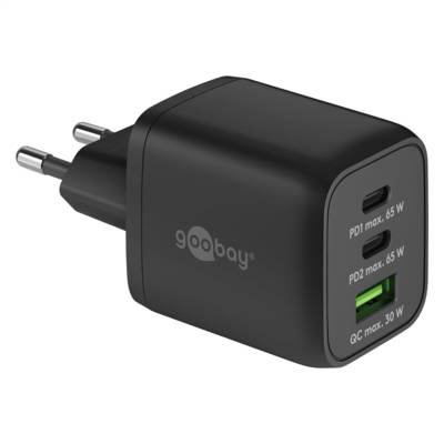 Chargeur Rapide Multiport USB-C™ PD GaN Nano (65 W) noir 2x ports USB-C™