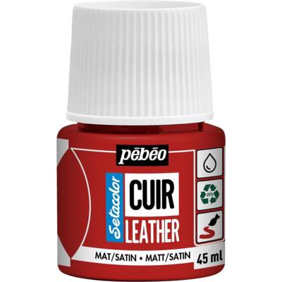 Flacon 45ml Peinture Acrylique Setacolor Spécial CUIR Rouge Intense - PÉBÉO