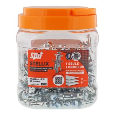Cheville métallique à vis Stellix - 6 x 35 / 15 M6 + Vis Seau de 150 - SPIT - 060145 - Maxoutil