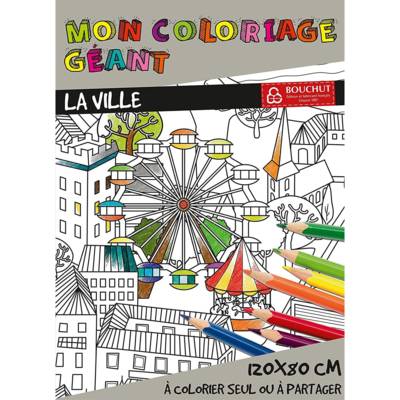 Coloriage géant "La Ville" 80 x 120 cm - BOUCHUT