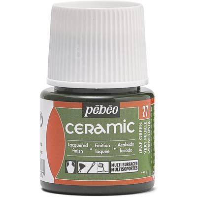 Flacon 45 ml peinture CERAMIC faïence et multi support Vert feuille - PÉBÉO