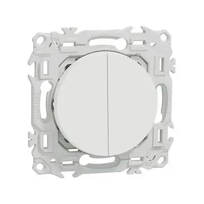 Lot de 108 double va-et-vient ou poussoir odace Blanc craie - SCHNEIDER - S920214P - Schneider Electric