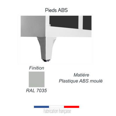 Kit de 4 pieds en ABS pour vestiaire
