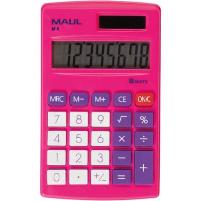 Calculatrice de poche M 8, 8 chiffres, rose - MAUL