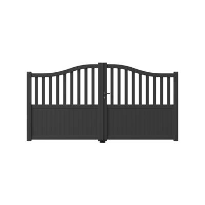 Portail battant CLEOPHEE alu gris anthracite structuré - Gedimat - GARDEN GATE