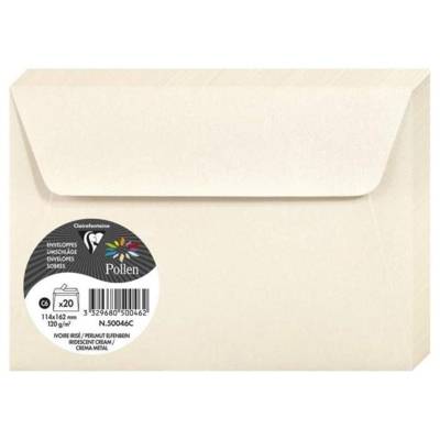 Pack de 20 Enveloppe 120g 114x162 ivoire irisé