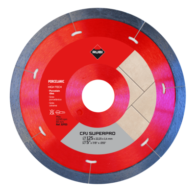 Disque diamanté pour grès et porcelaine - Ø 125 mm - Gedimat - RUBI
